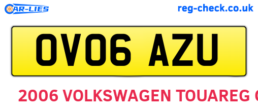 OV06AZU are the vehicle registration plates.