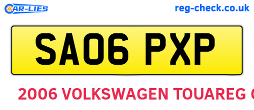 SA06PXP are the vehicle registration plates.