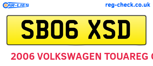 SB06XSD are the vehicle registration plates.