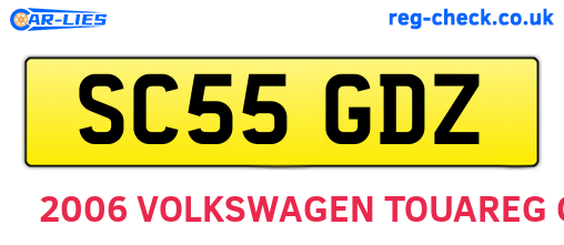 SC55GDZ are the vehicle registration plates.