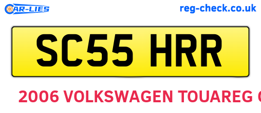 SC55HRR are the vehicle registration plates.