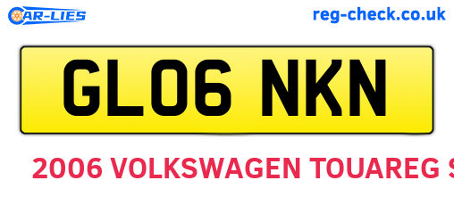 GL06NKN are the vehicle registration plates.
