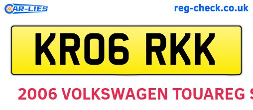 KR06RKK are the vehicle registration plates.