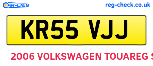 KR55VJJ are the vehicle registration plates.