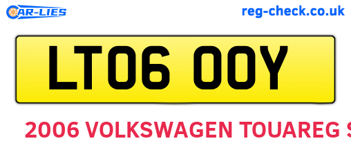 LT06OOY are the vehicle registration plates.