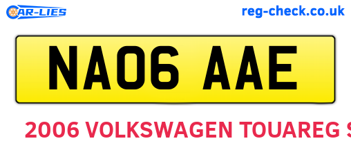 NA06AAE are the vehicle registration plates.