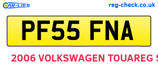 PF55FNA are the vehicle registration plates.