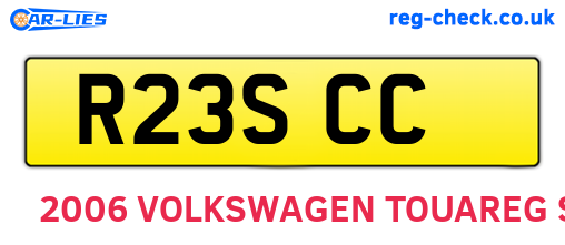 R23SCC are the vehicle registration plates.