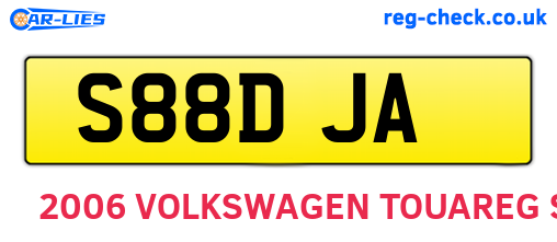 S88DJA are the vehicle registration plates.