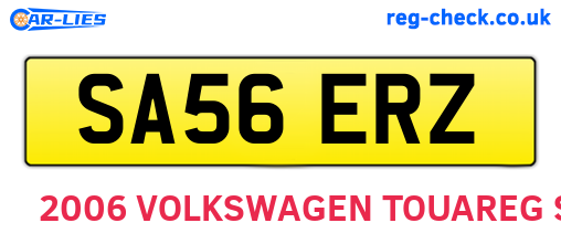 SA56ERZ are the vehicle registration plates.