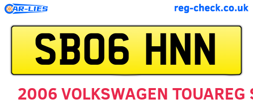 SB06HNN are the vehicle registration plates.