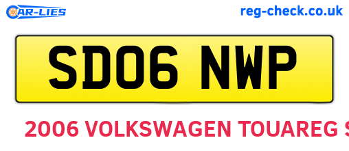 SD06NWP are the vehicle registration plates.