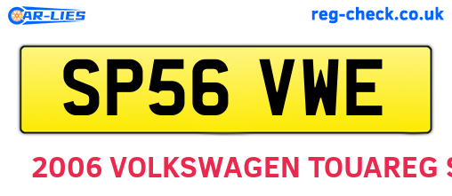 SP56VWE are the vehicle registration plates.