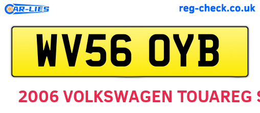 WV56OYB are the vehicle registration plates.