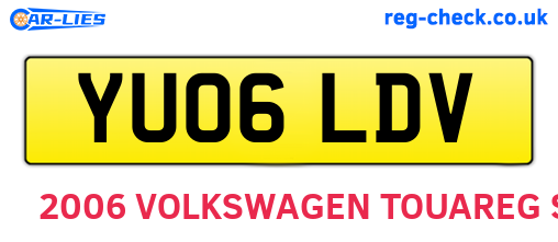 YU06LDV are the vehicle registration plates.