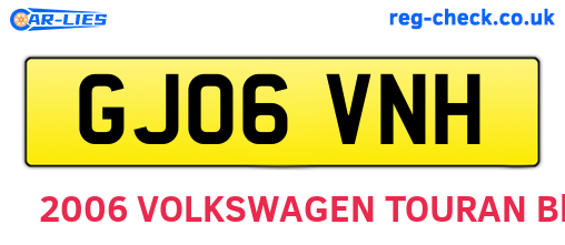 GJ06VNH are the vehicle registration plates.