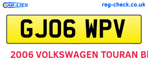GJ06WPV are the vehicle registration plates.