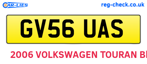 GV56UAS are the vehicle registration plates.