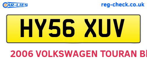 HY56XUV are the vehicle registration plates.