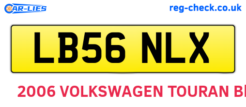 LB56NLX are the vehicle registration plates.