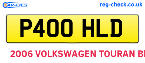 P400HLD are the vehicle registration plates.