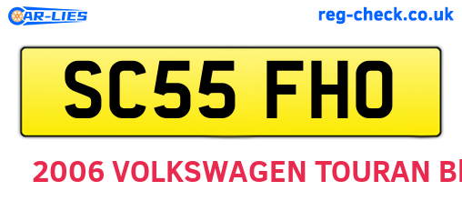 SC55FHO are the vehicle registration plates.