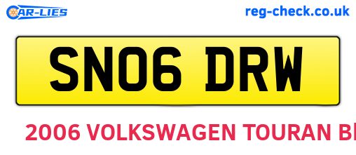 SN06DRW are the vehicle registration plates.