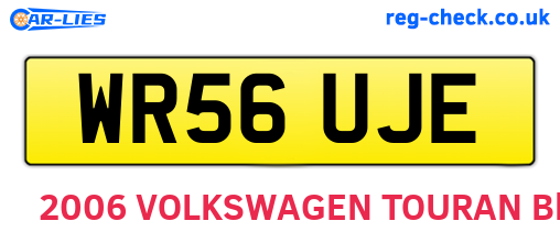 WR56UJE are the vehicle registration plates.