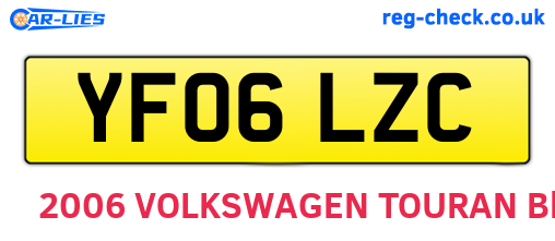 YF06LZC are the vehicle registration plates.