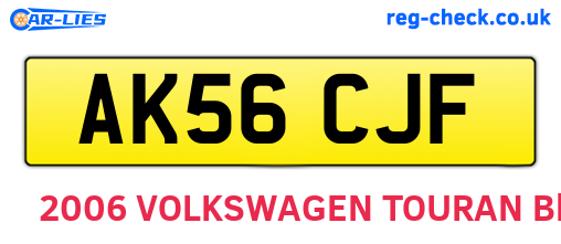 AK56CJF are the vehicle registration plates.