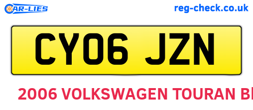 CY06JZN are the vehicle registration plates.
