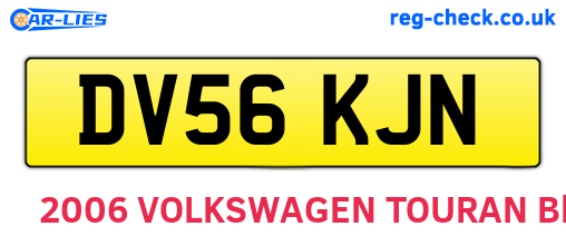 DV56KJN are the vehicle registration plates.