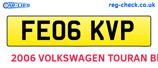 FE06KVP are the vehicle registration plates.