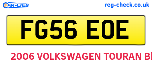 FG56EOE are the vehicle registration plates.