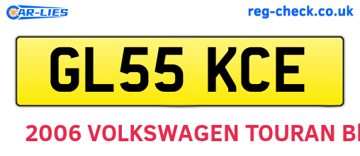 GL55KCE are the vehicle registration plates.