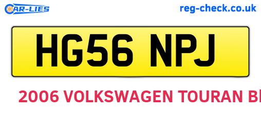 HG56NPJ are the vehicle registration plates.