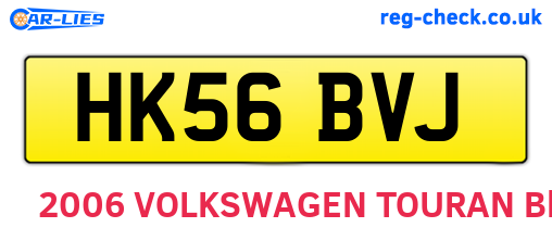 HK56BVJ are the vehicle registration plates.