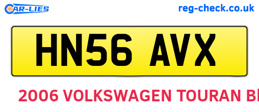 HN56AVX are the vehicle registration plates.