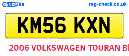 KM56KXN are the vehicle registration plates.