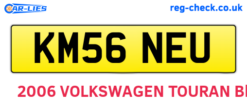 KM56NEU are the vehicle registration plates.