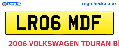 LR06MDF are the vehicle registration plates.