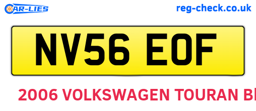NV56EOF are the vehicle registration plates.