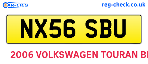 NX56SBU are the vehicle registration plates.