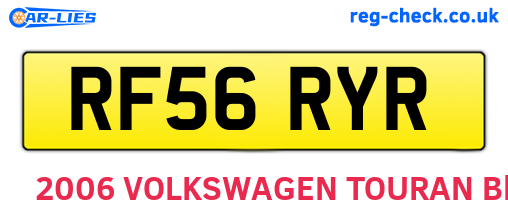 RF56RYR are the vehicle registration plates.