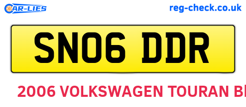 SN06DDR are the vehicle registration plates.