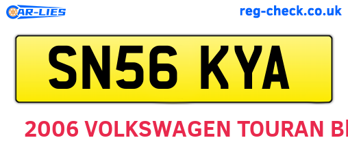 SN56KYA are the vehicle registration plates.