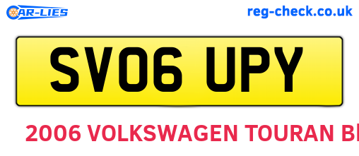 SV06UPY are the vehicle registration plates.