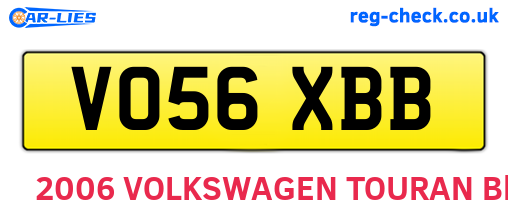 VO56XBB are the vehicle registration plates.
