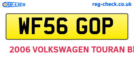 WF56GOP are the vehicle registration plates.