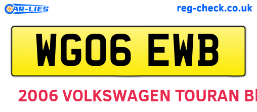 WG06EWB are the vehicle registration plates.
